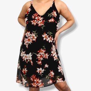 Sienna Sky Women’s Black Floral Strappy Dress 🌺🖤 Size S